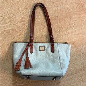 Dooney & Bourke Robin Egg Light Blue Leather Tote